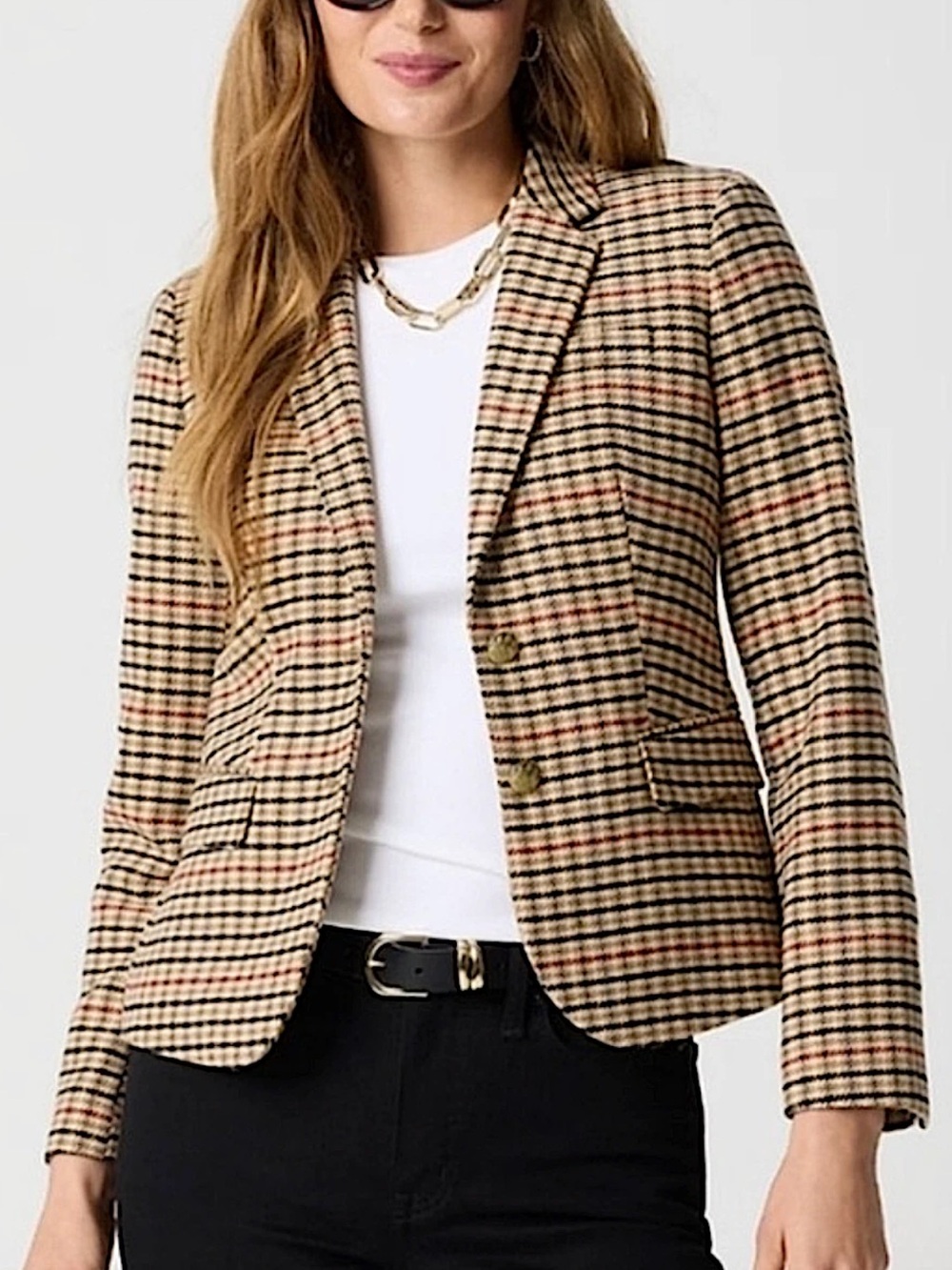 J.Crew Factory Plaid Wool Blend Schoolboy Blazer Jacket 10
